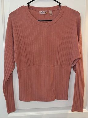 Boot Barn Long Sleeve Ribbed Top - Dusty Rose Mauve